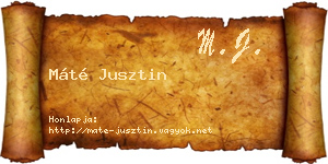 Máté Jusztin névjegykártya