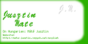 jusztin mate business card