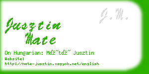 jusztin mate business card